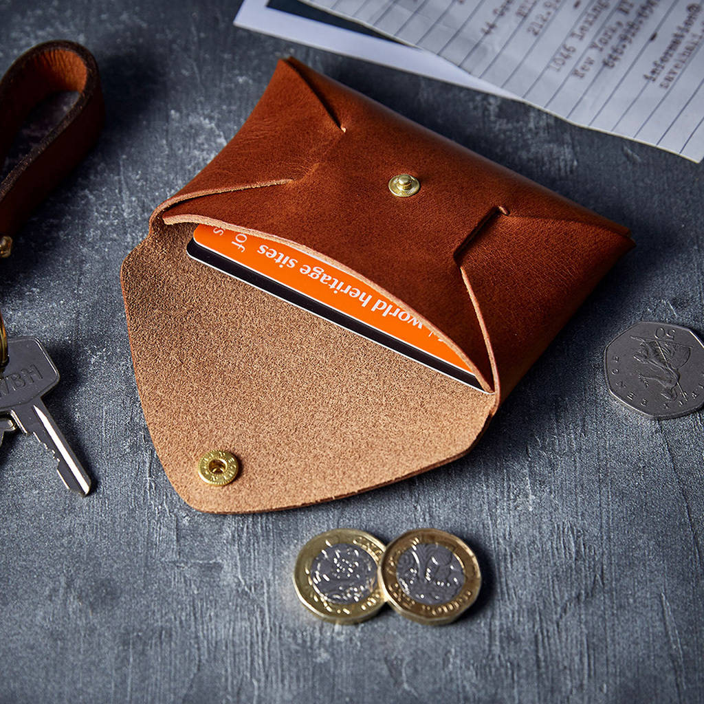 Personalised Leather Coin Pouch By Man Gun Bear | 0