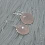 Rose Quartz Silver Square Teardrop Earrings, thumbnail 1 of 8