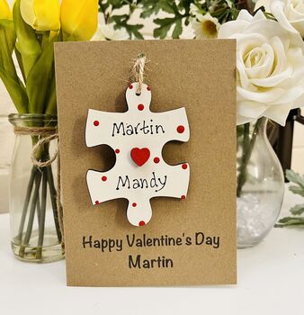 Personalised Valentines Card Missing Piece Jigsaw, 8 of 8