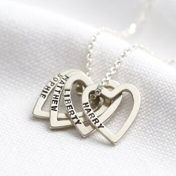 Personalised Sterling Silver Family Heart Necklace, 5 of 12