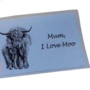 Highland Brown Cow, Mum, I Love Moo, Mummy And Baby Set, 4 of 7