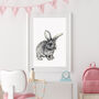 Bunny Rabbit Picture, Watercolour Artwork Print, thumbnail 3 of 7