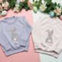 Liberty Of London Children's Bunny Pale Pink Jumper, thumbnail 2 of 4