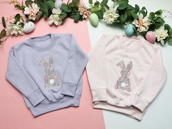 Liberty Of London Children's Bunny Pale Pink Jumper, 2 of 4