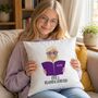 Personalised Girl's Face Cushion Gift For Book Lovers, thumbnail 1 of 10