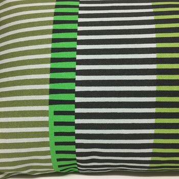 Combed Stripe Cushion, Pea Green, Black + Grey, 2 of 5