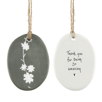 East Of India Porcelain Single Hanger Thank You Gift, 2 of 2