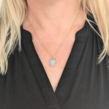 Amethyst Strata Necklace, Grey Toned Horizontal Strata, 2 of 10