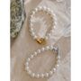 Cannes D'or Gold Pearl Ombré V Gala Flower Jewel Lock Gift Bracelet, thumbnail 3 of 4