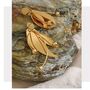 Monaco D’or Gold Vintage Flower Blossom Gala Drop Earrings, thumbnail 2 of 5