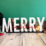 Merry Christmas Sign With Mirrored Acrylic Letters, thumbnail 1 of 9