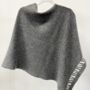 Lambswool Knitted Poncho Cliff Grey And White, thumbnail 3 of 5