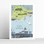 East Sussex Map Travel Art Print, thumbnail 1 of 1