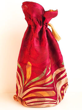 Large Sari Gift Pouches, Reusable, Handmade, 9 of 11