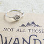 'Not All Who Wander' Silver Compass Ring, thumbnail 2 of 5