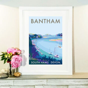 Bantham River Vintage Style Seaside Travel Poster, 2 of 2