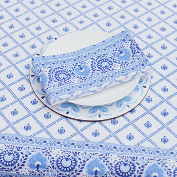 Eight Seater Tablecloth, Blue And White, 3 of 12