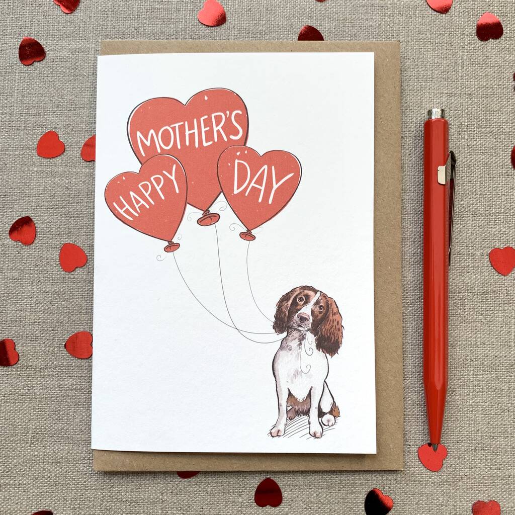 Personalised Springer Spaniel Happy Mother's Day Card, 1 of 5