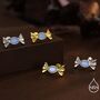 Sterling Silver Cz Candy Stud Earrings Three Cz Colours, thumbnail 2 of 12