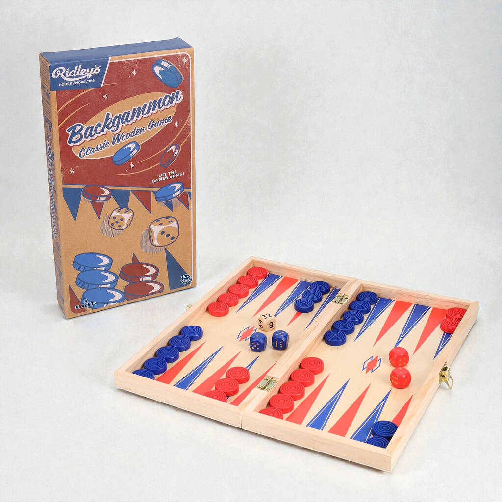 Classic Wooden Backgammon Game, 1 of 3