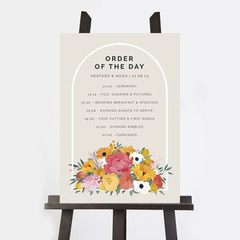 Bright Flowers Wedding Order Of The Day Sign, 2 of 3