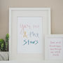 You, Me And The Stars Hand Lettered Typography Print, thumbnail 5 of 5