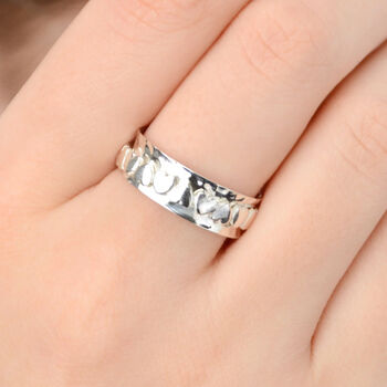 Personalised Sterling Silver Band Of Hearts Spinner Ring, 2 of 9