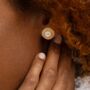 Mother Of Pearl 18k Gold Plated Stud Earrings, thumbnail 1 of 3