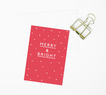 'Merry And Bright' Christmas Card Pack Of Eight, 2 of 5