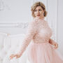 Long Sleeved Lace Bridal Top | Blush Wedding Dress Topper, thumbnail 1 of 12
