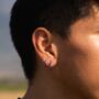 Silver Stainless Steel Hoop Earrings For Men, thumbnail 2 of 10
