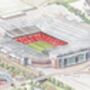 Manchester United Old Trafford Stadium Fine Art Print, thumbnail 2 of 3