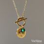 Goddess Ganesha Malachite Pendant Necklace, thumbnail 3 of 8