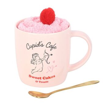 Cupid's Café Mug, Spoon And Socks Set, 3 of 3