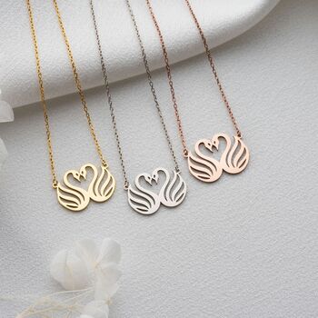 Eternal Love Heart Swans Necklace, 5 of 9