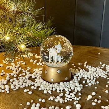 Mini Reindeer And Polka Dot Snow Globe, 2 of 2