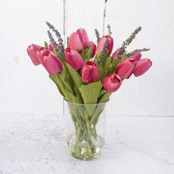 Everlasting Mid Pink Tulip Bouquet In Vase, 7 of 7