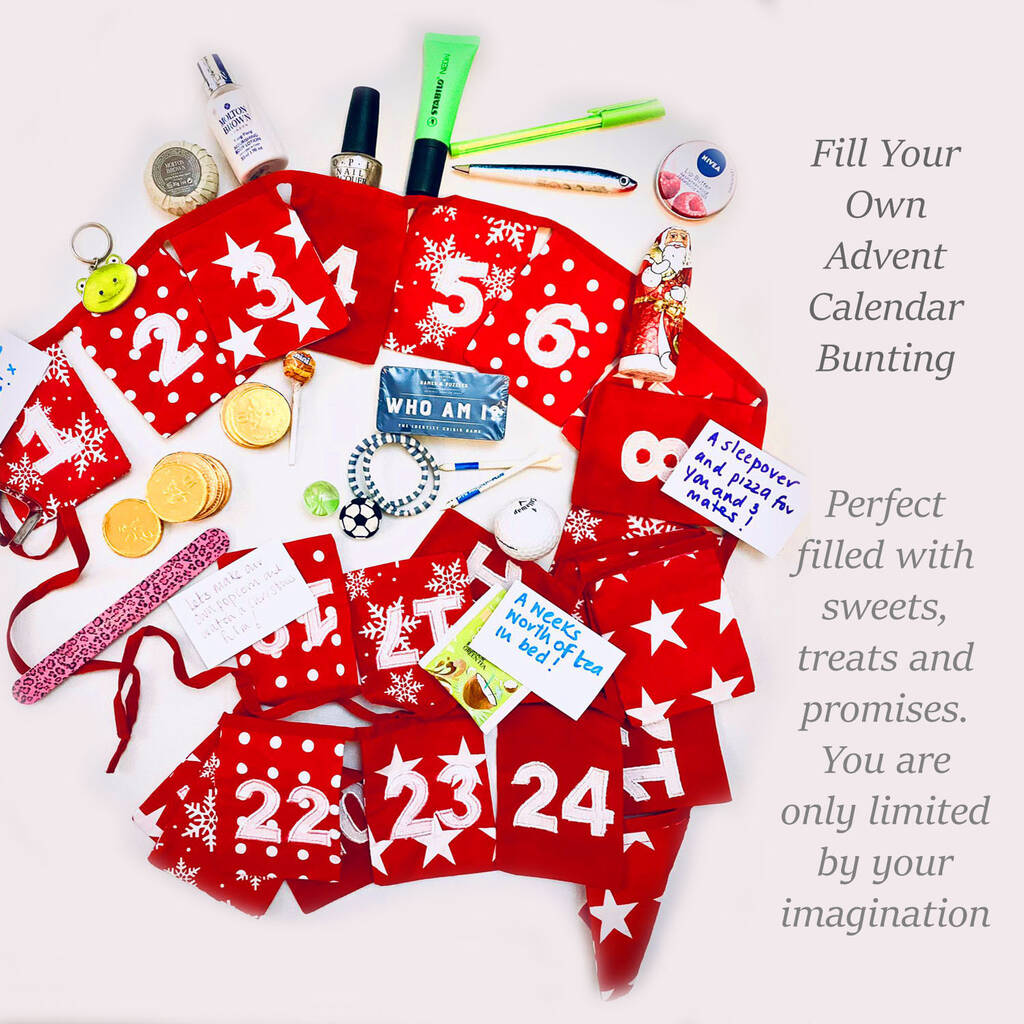 Fill Your Own Advent Calendar Bunting, 1 of 6