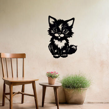 Cute Kitten Metal Wall Art For Garden, Gift Idea For Her, 4 of 10