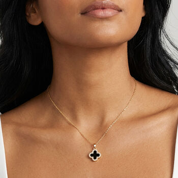 Women’s Reversible Clover Pendant Necklace In 18k Gold, Floral Jewellery, 2 of 5