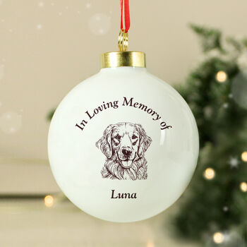 Dog Memorial Christmas Bauble Dog Loss Ornament, 6 of 8