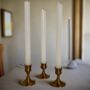 Brushed Gold Short Candlestick Holders – Set Of Three, thumbnail 4 of 4