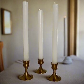 Brushed Gold Short Candlestick Holders – Set Of Three, 4 of 4