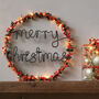 Merry Christmas Holly And Berry Fairy Light Wreath, thumbnail 2 of 6