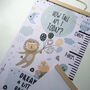 Personalised Mint Grey Animals Height Chart, thumbnail 2 of 5
