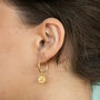 18ct Gold Plated Star Sign Charm Hoop Earrings, thumbnail 1 of 12
