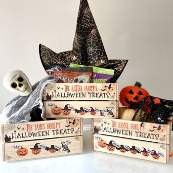 Personalised Pumpkin Family Halloween Crate Box, 6 of 6