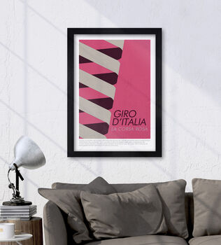 Giro D'italia Corsa Rosa Cycling Poster Print, 3 of 4