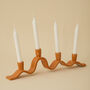 Handmade Orange Wavy Ceramic Candelabra For Four Candles, thumbnail 2 of 9