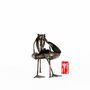 Small Frog Pianist Piano Metal Sculpture, thumbnail 3 of 9